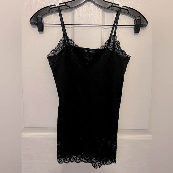 WHITE HOUSE BLACK MARKET Women’s Black Lace Trim Tank Top Size XS - Picture 1 of 5